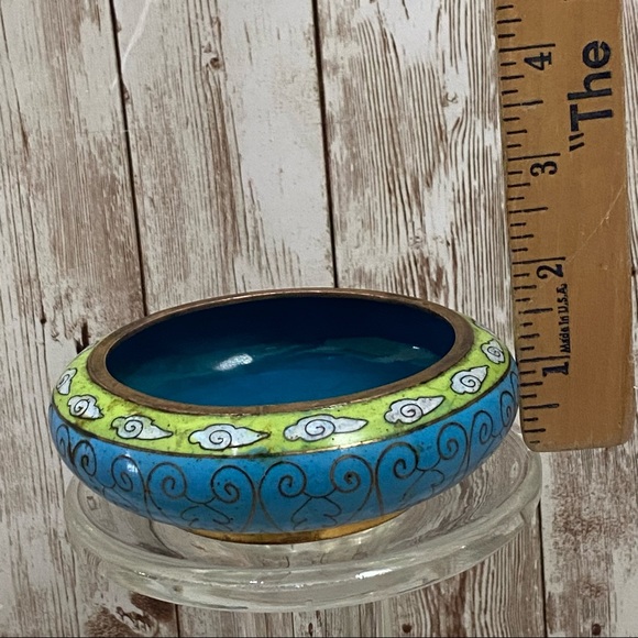 Vintage Cloisonné Enamel Inlay Small Dish Bowl - Picture 6 of 10